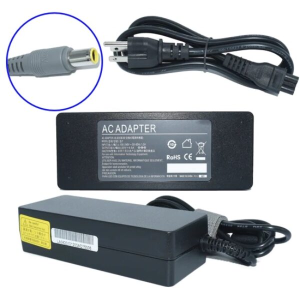 Adaptador de Corriente para Laptop GENERICO AC-LENOVO-GRIS Negro