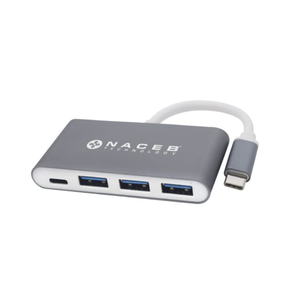 Adaptador Tipo C a USB 3.0 + PD Naceb Technology NA-0112 Plata