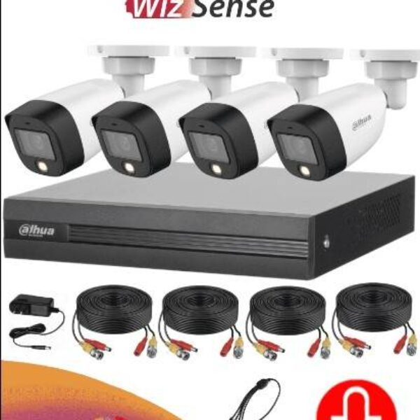 Kit de videovigilancia Dahua Technology FULLCOLORKIT-A KIT/XVR1B04-I/4-HFW1239CN-A-LED-0280B Exterior