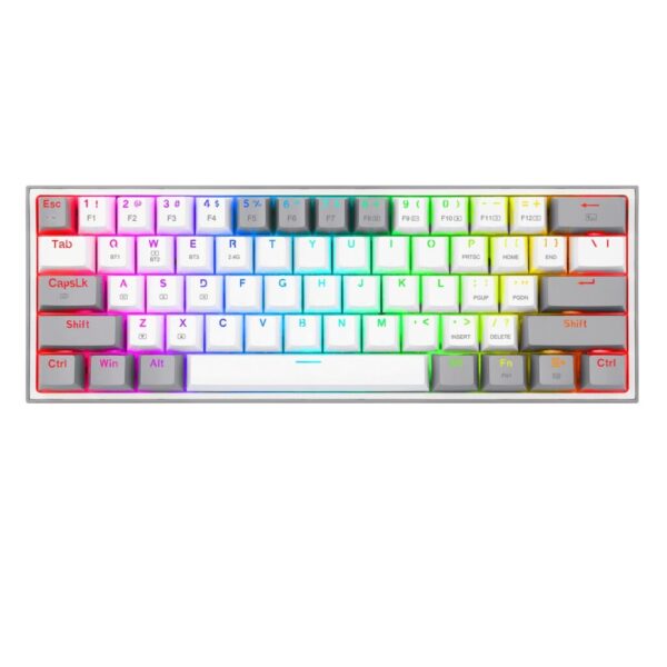 Teclado Mecánico Redragon Fizz Pro White/Gray K616-RGB WG Blanco y Gris